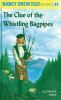 Book cover for "The clue of the whistling bagpipes".
