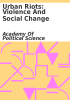Book cover for "Urban riots: violence and social change".