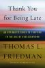 Book cover for "Thank you for being late"