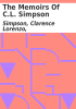 Book cover for "The memoirs of C.L. Simpson".