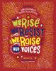 Book cover for "We rise, we resist, we raise our voices"