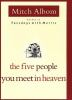 Book cover for "The five people you meet in heaven"