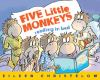 Book cover for "Five little monkeys reading in bed".