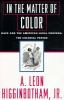 Book cover for "In the matter of color".