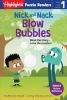 Book cover for "Nick and Nack blow bubbles"