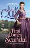 Book cover for "First comes scandal".