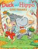 Book cover for "Duck and Hippo give thanks"