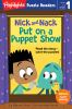 Book cover for "Nick and Nack put on a puppet show"