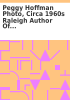 Book cover for "Peggy Hoffman photo, circa 1960s Raleigh author of juvenile books".
