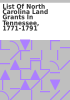 Book cover for "List of North Carolina Land Grants in Tennessee, 1771-1791".