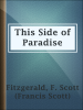 Book Cover for "This Side of Paradise"