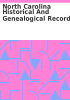 Book cover for "North Carolina Historical and Genealogical Record".