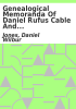Book cover for "Genealogical memoranda of Daniel Rufus Cable and Georgiana McKinney Cable".