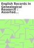 Book cover for "English Records in Genealogical Research".