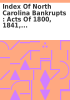Book cover for "Index of North Carolina Bankrupts".