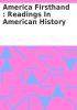 Book cover for "America firsthand".