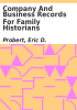 Book cover for "Company and business records for family historians".