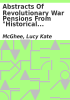Book cover for "Abstracts of Revolutionary War pensions from "Historical records of Old Crab Orchard, Lincoln County, Kentucky"".