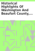 Book cover for "Historical highlights of Washington and Beaufort County, North Carolina".