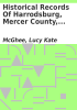 Book cover for "Historical records of Harrodsburg, Mercer County, Kentucky".